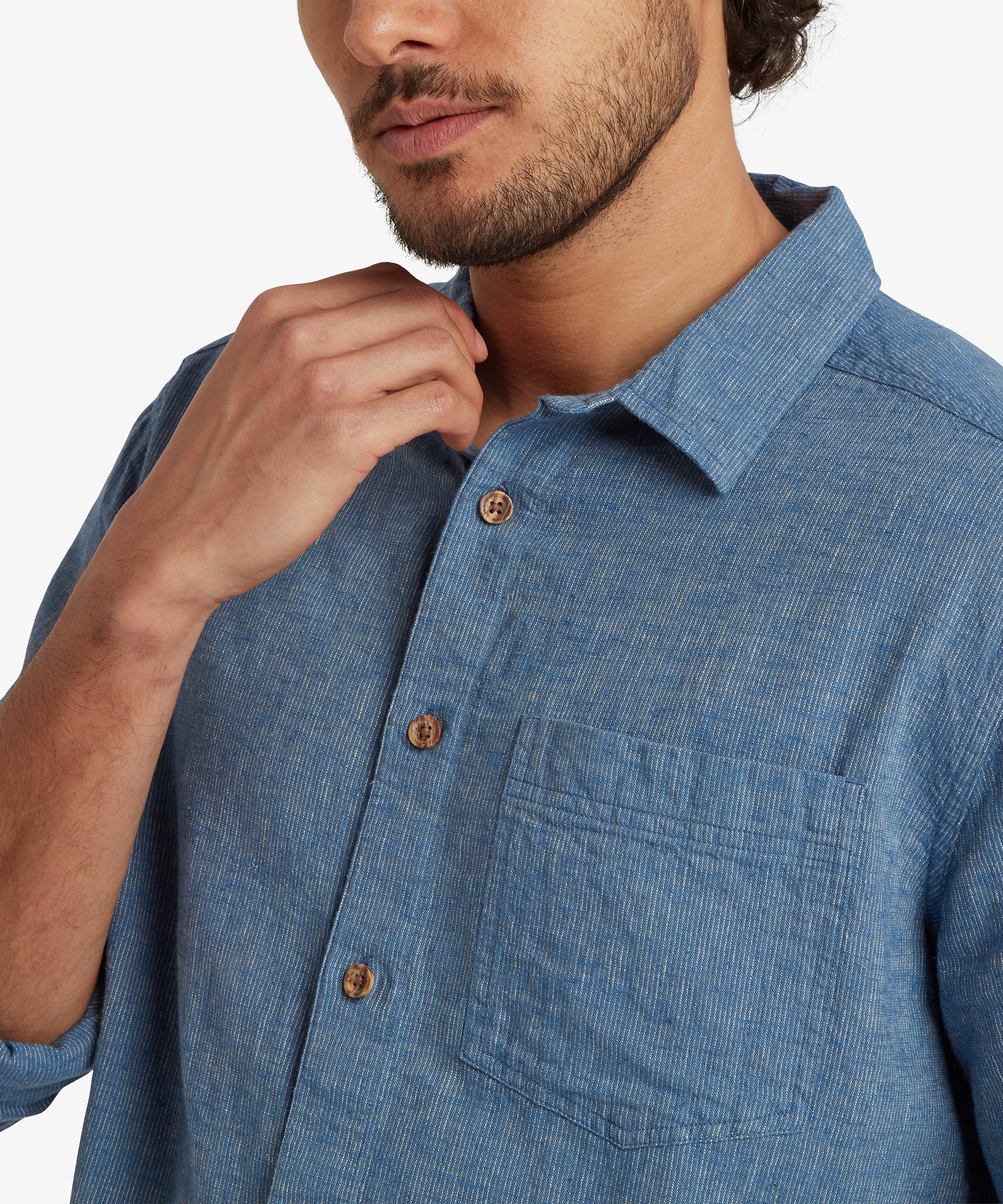 Habba Long Sleeve Shirt - Seaport Blue - Image 9