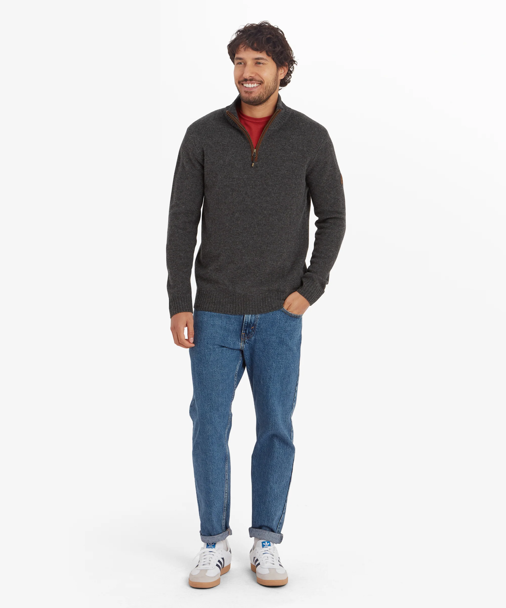 Kangtega Quarter Zip Sweater - Charcoal - Image 3