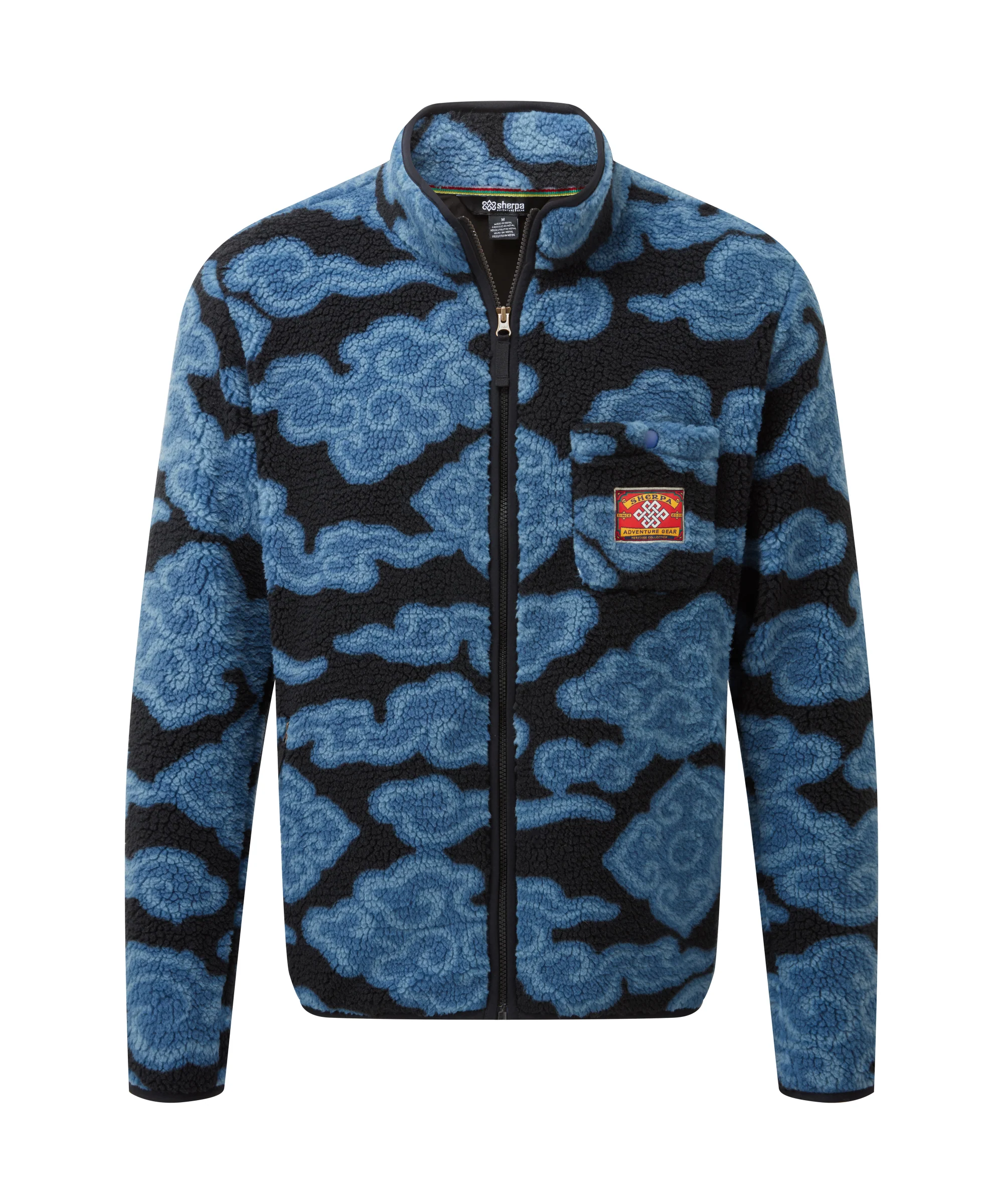 Tarcho Printed Full Zip Fleece - Black Cloud