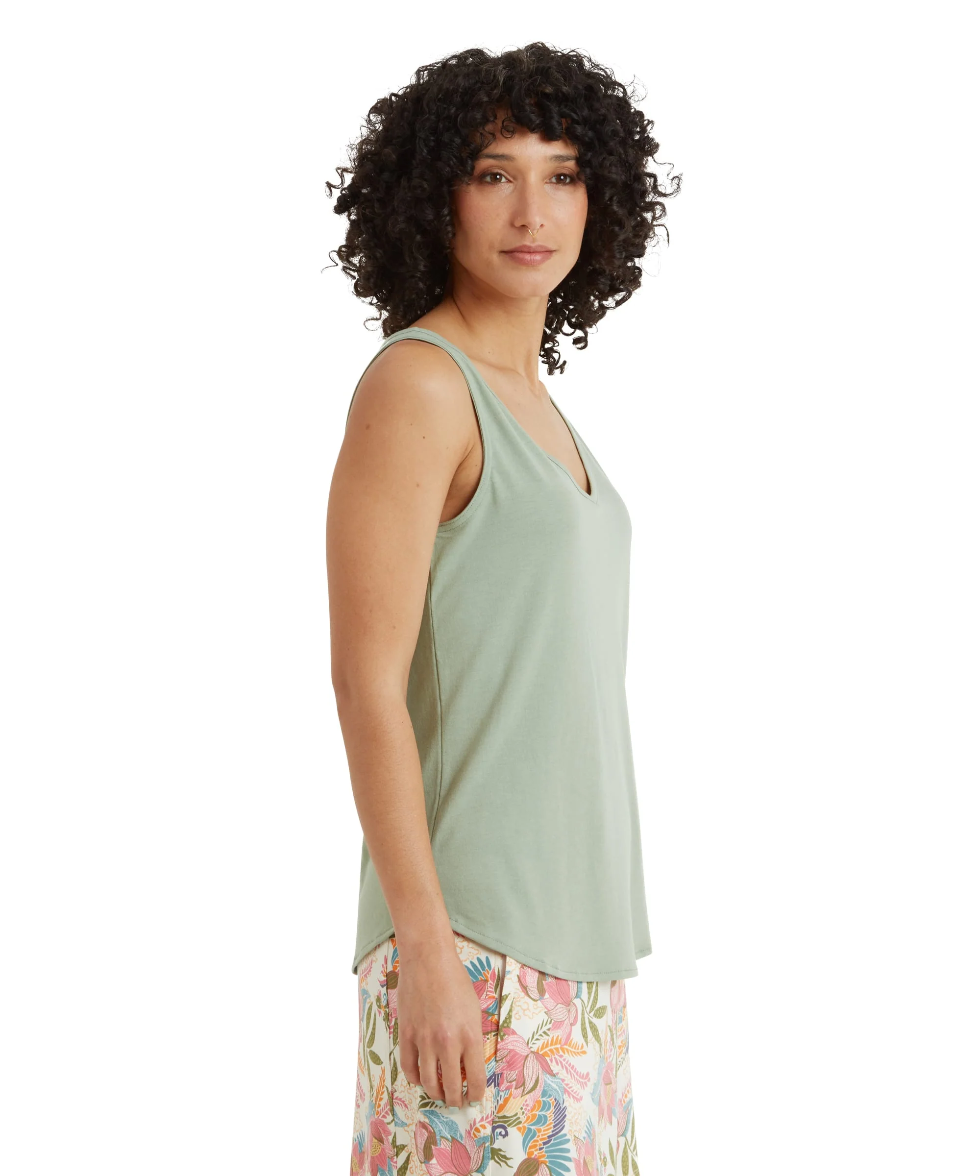 Bali V-Neck Tank Top - Celery - Image 4
