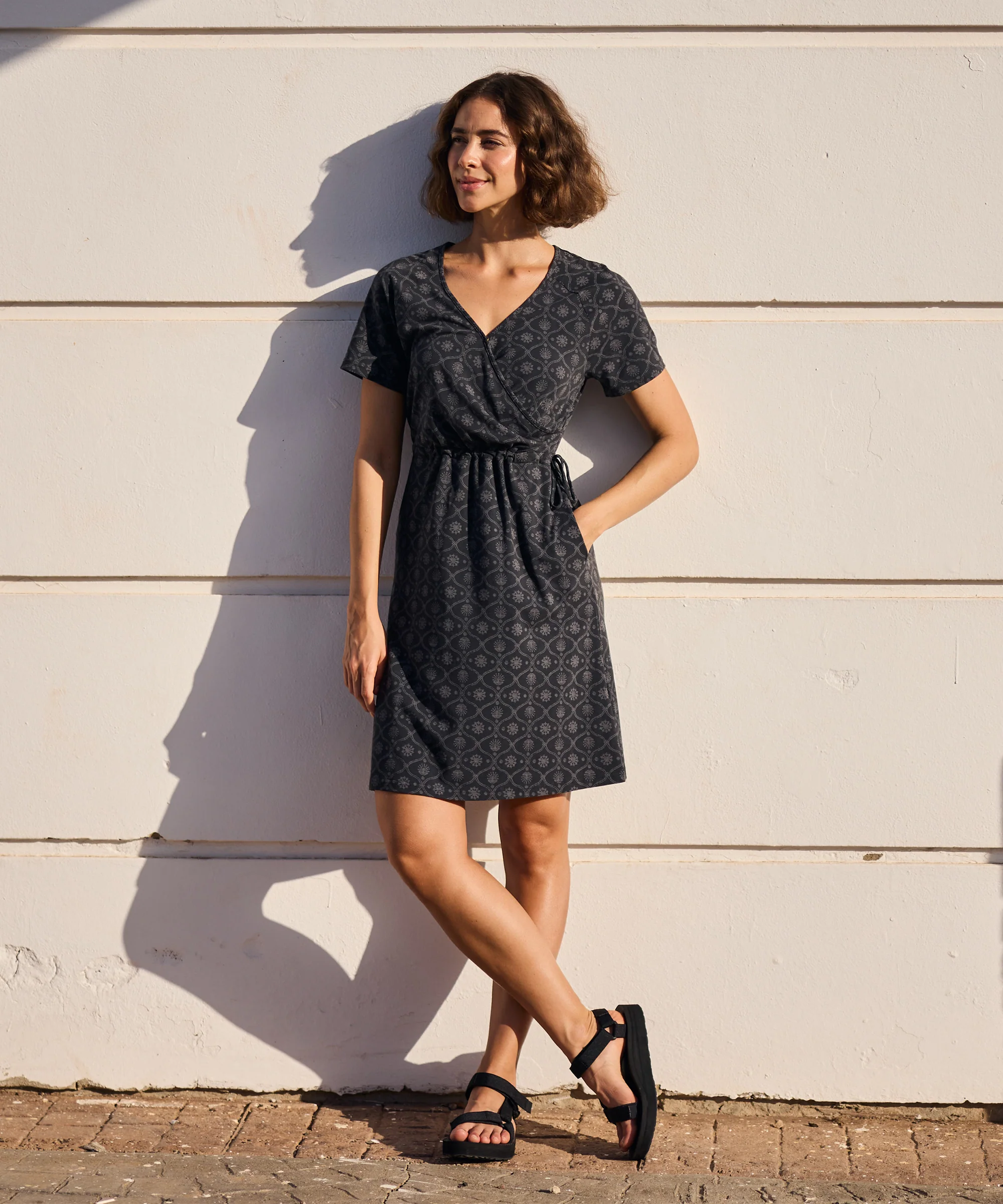 Neha Faux Wrap Dress - Black Sublime - Image 3