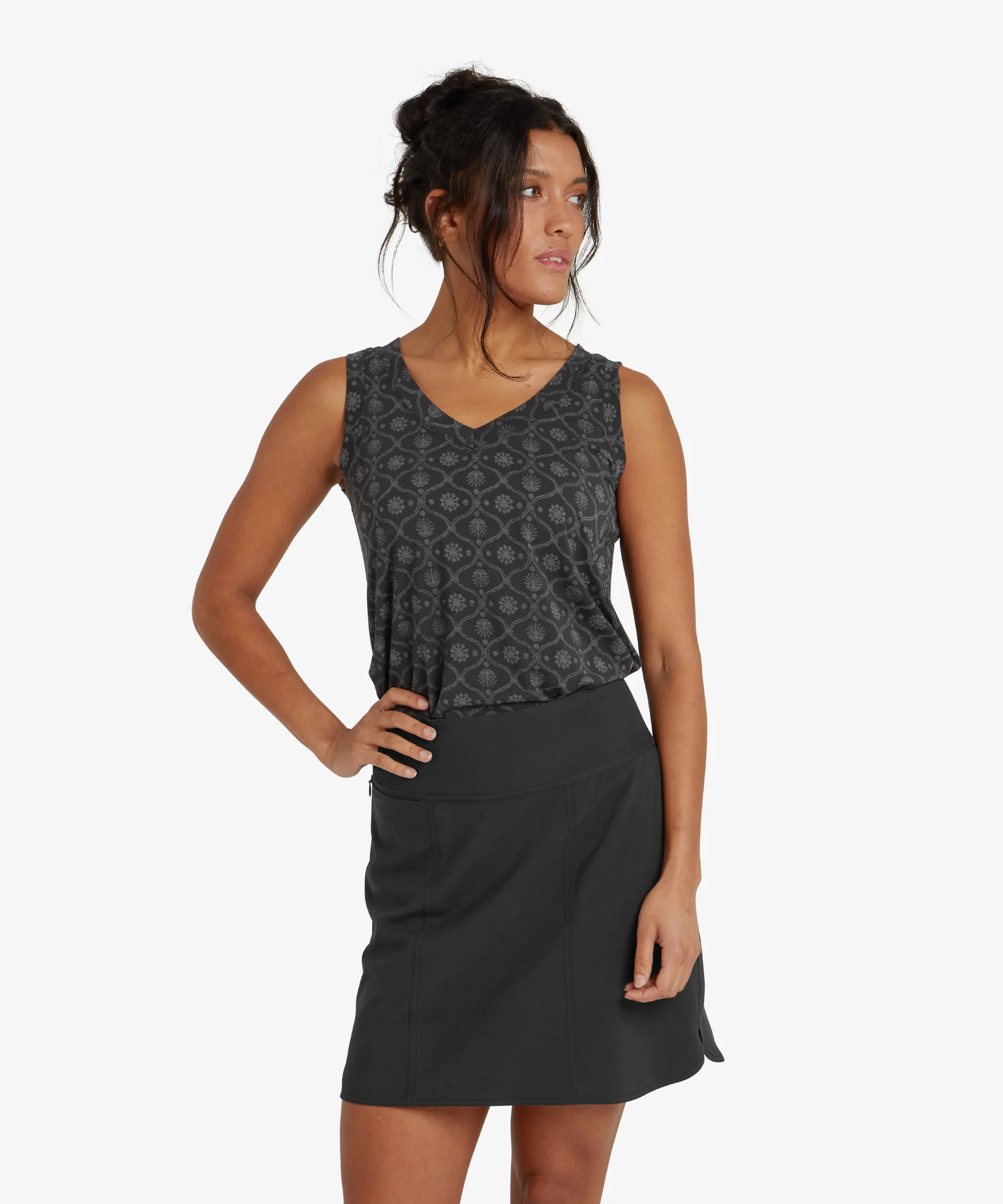 Neha V-Neck Tank Top - Black Sublime - Image 2